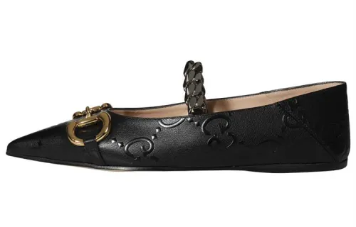 GUCCI Flat Women's Casual Shoes Women's Black