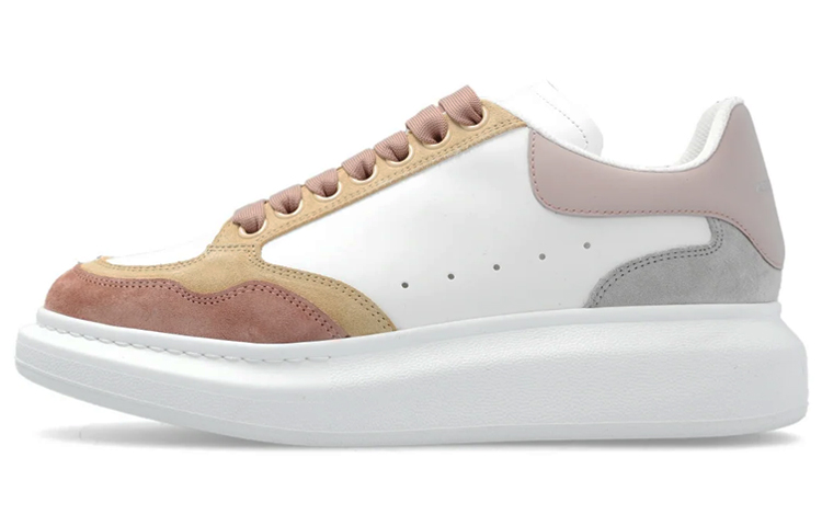 Женские кроссовки Alexander McQueen Larry (бело-красно-коричневые)