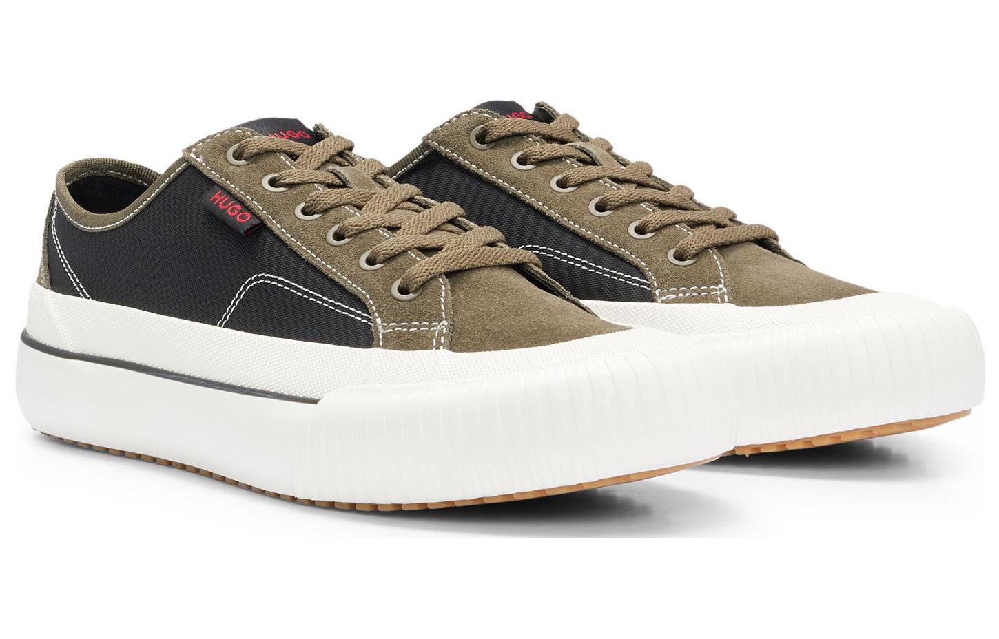 HUGO BOSS Low top Skateboard Shoes Men's Black Green