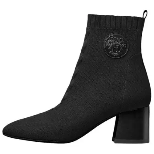 HERMES Hermès Volver cotton lightweight and comfortable knitted short boots 6cm women's black