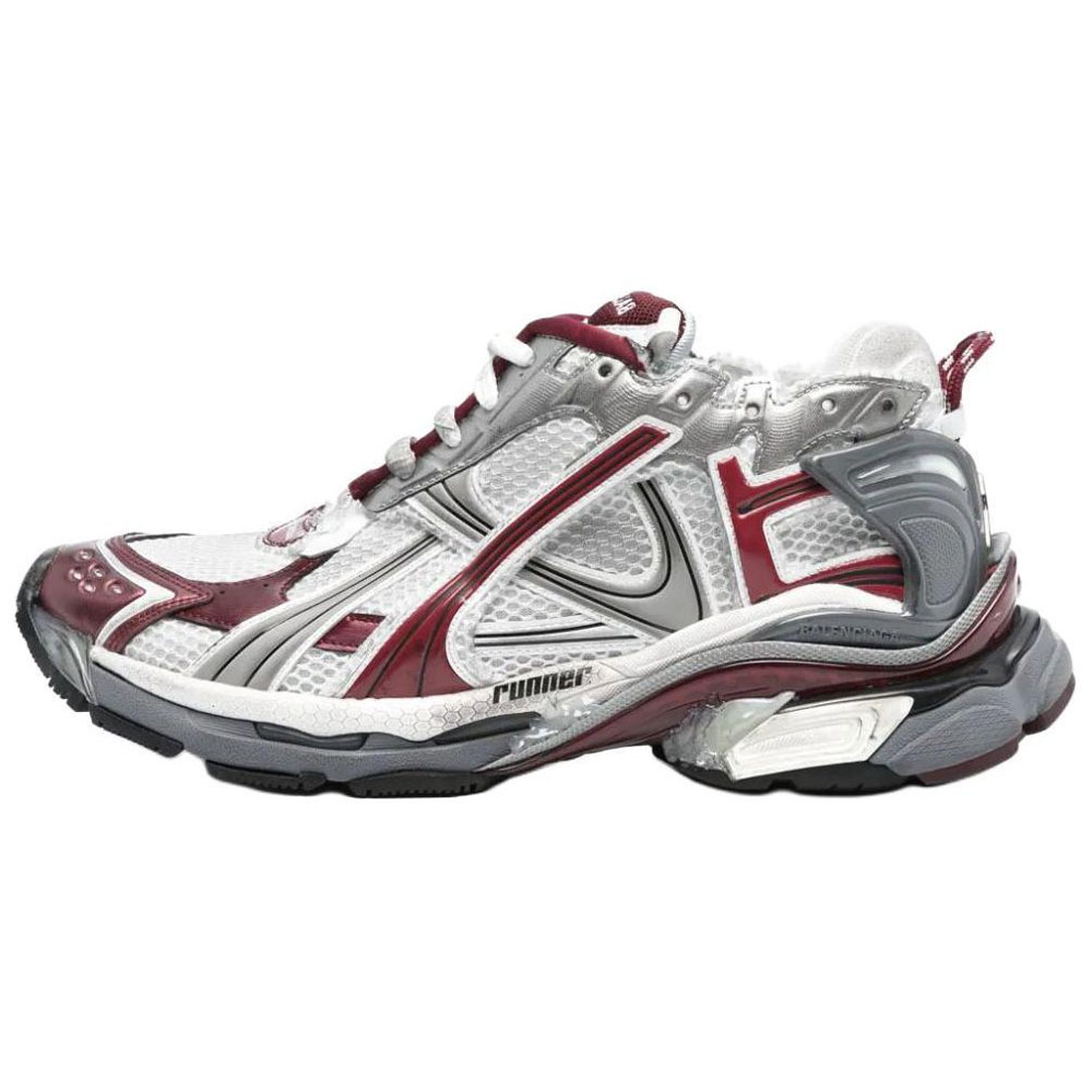 Balenciaga Balenciaga Runner round toe lace-up lifestyle shoes for men, white, gray and red