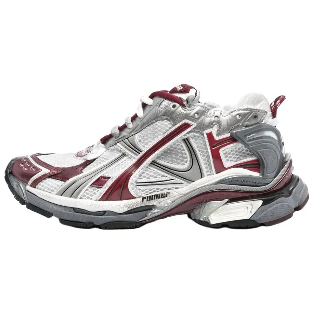Balenciaga Runner Casual Shoes Men's White Gray Red
