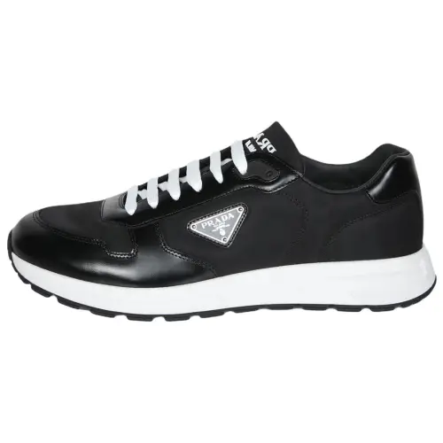 PRADA Leather Low top Casual Shoes Men's Black