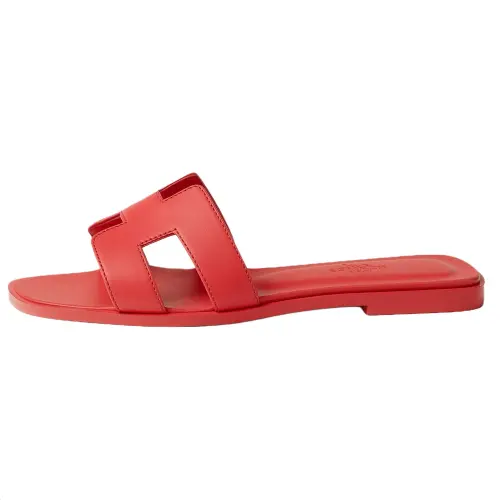 HERMES Oran Slide Slippers Women's Watermelon Red