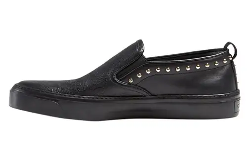 GUCCI Leather Stylish Skateboarding Shoes Women's Black