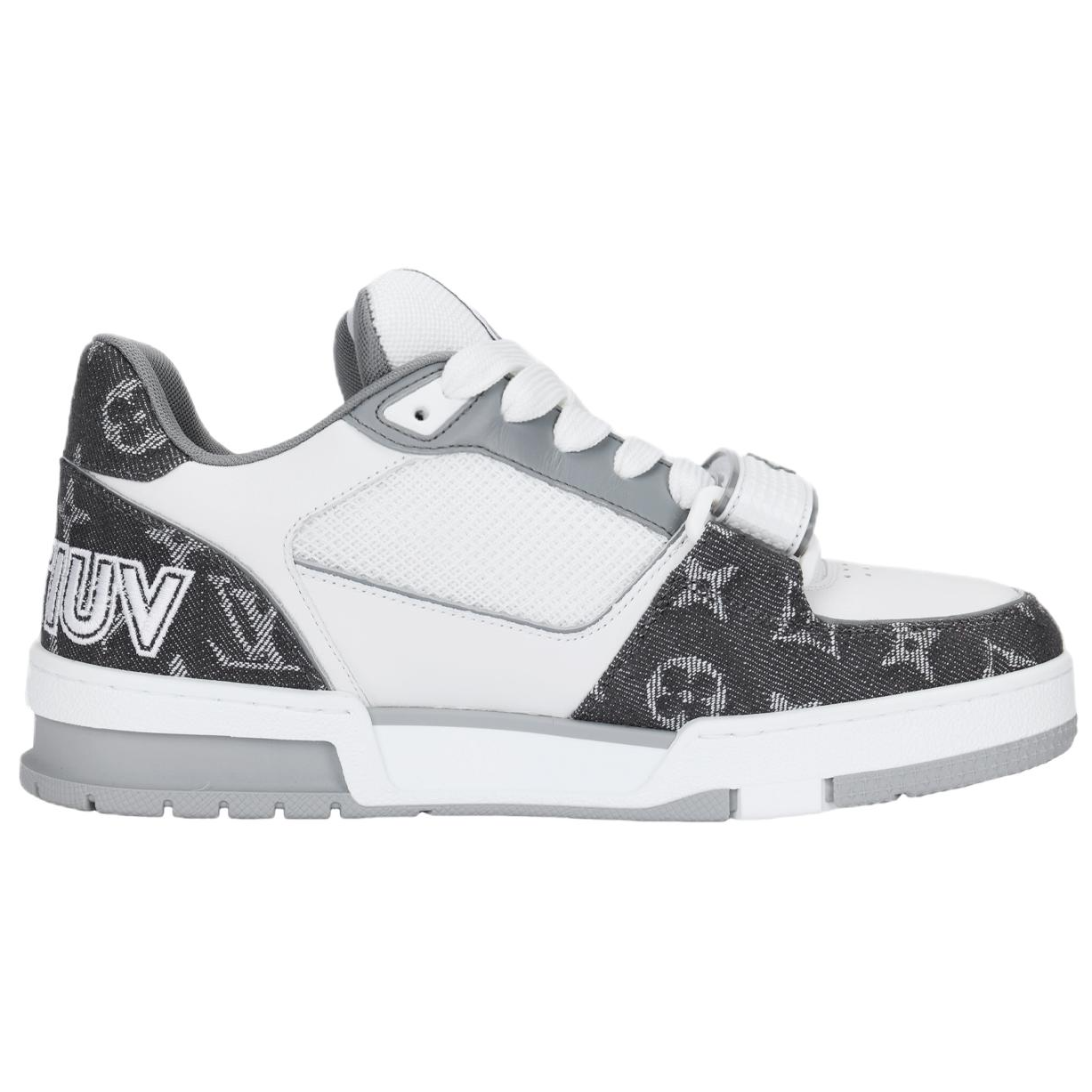 Мужские кроссовки Louis Vuitton Trainer (бело-черные) — фото 2