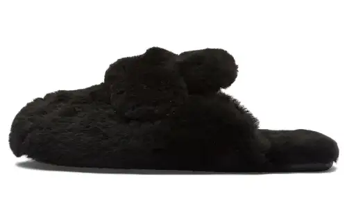 PRADA Triangle-logo Shearling Mules