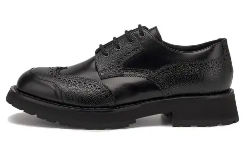 Alexander McQueen Alexander McQueen Leather Lace Up Derby Shoes Men's Black