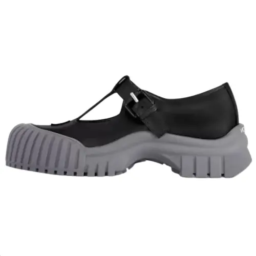 LOUIS VUITTON Ruby Cow Leather Flat Mary Jane Shoes Women's Black