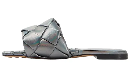 Bottega Veneta Lido Quick Dry Slide Slippers Women's Gray Blue