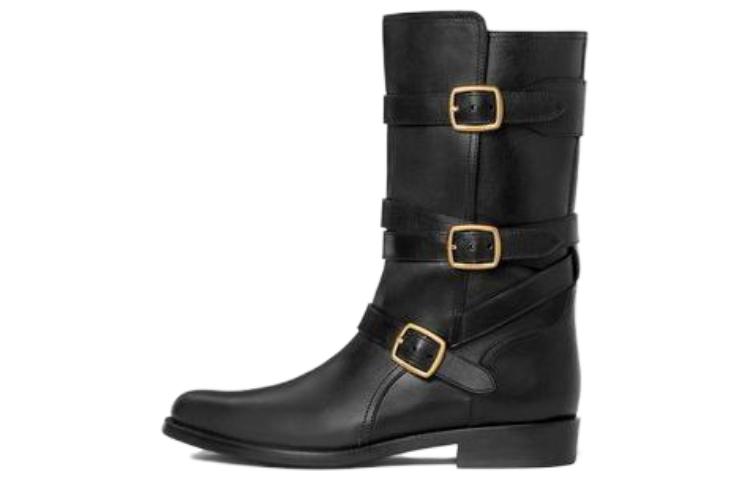 CELINE Leather Ankle Boots Women's Black