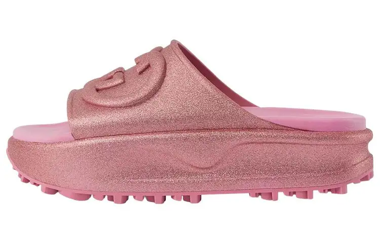 Gucci Wmns Slide Sandal 'Interlocking G - Metallic Rose Pink' Women's