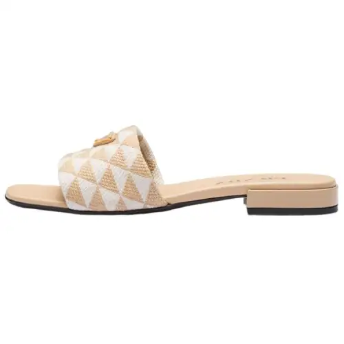 PRADA Slide Slippers Women's Ecru