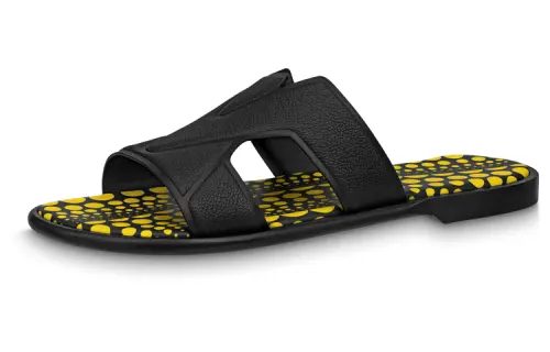 Yayoi Kusama x LOUIS VUITTON Oasis Slide Slippers Men's Black Yellow