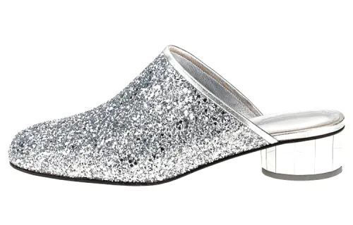 FERRAGAMO Ferragamo Mirror-finished Mule Toe Slippers Women's Silver