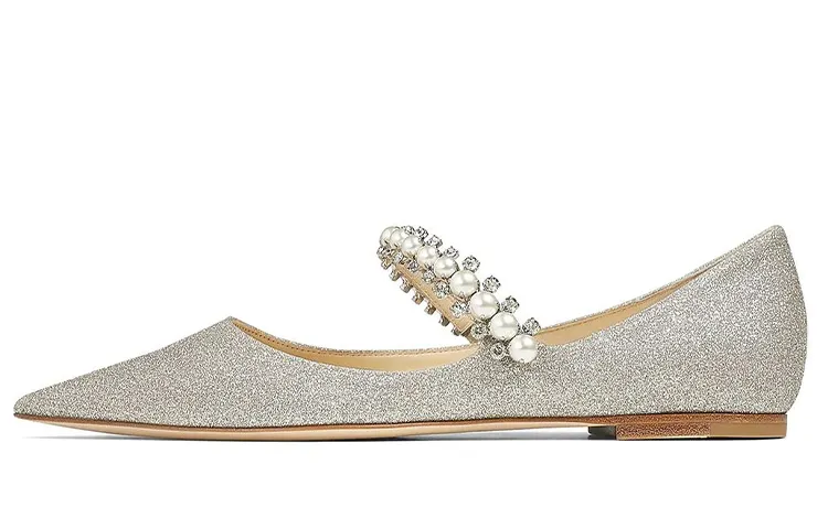 Jimmy Choo Baily Jimmy Choo Flat Trendy Ballet Flat Women's Casual Shoes Women's Silver