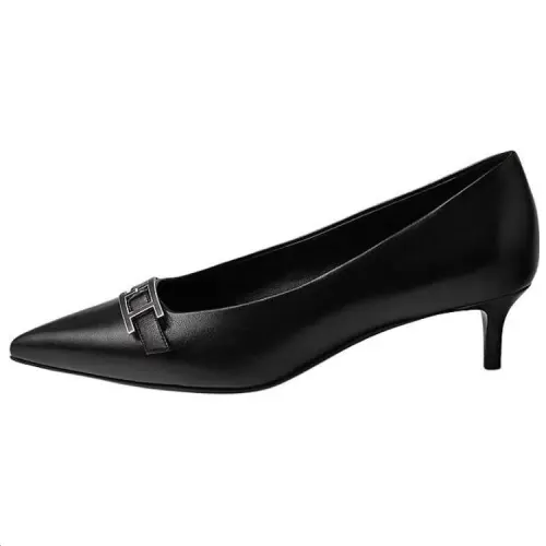 HERMES Blush Slim Heel High Heels 4cm Women's Black