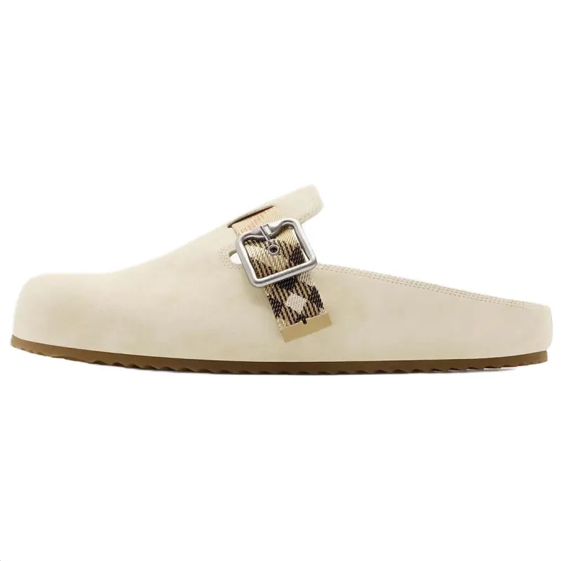 Burberry Urchin Closed Toe Slippers Women's Beige