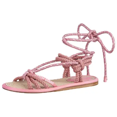 LOUIS VUITTON Maia Fabric Stylish Sandal Women's Pink