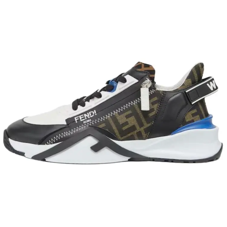 FENDI Flow Ff Jacquard Lace Up Sneakers