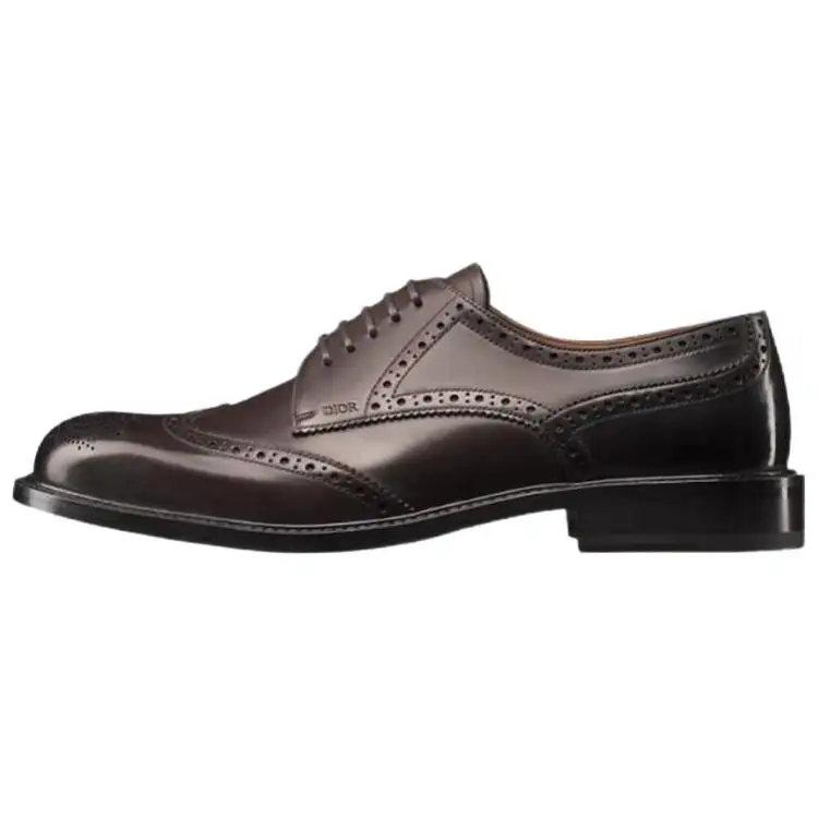 DIOR Embassy Cow Leather Dress Shoes Men's Brown
