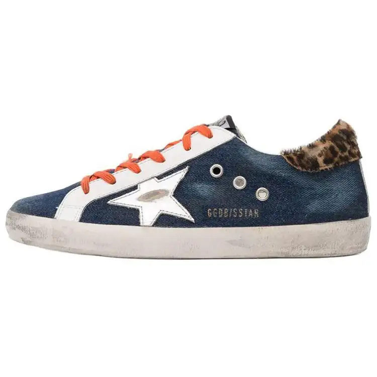 Golden Goose Super Star Denim Low top Skateboard Shoes Women's Blue