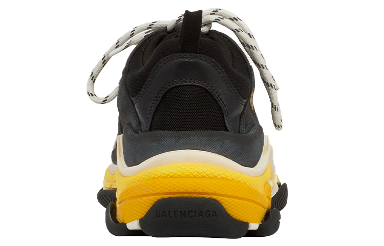 Мужские кроссовки Balenciaga Triple S (черно-желтые) — фото 5