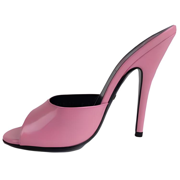 Женские шлепанцы Gucci High Heel Slides (розовые)