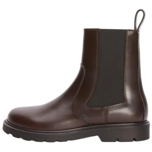 LOEWE Blaze Calfskin Short Chelsea Boots Women's Dark Brown