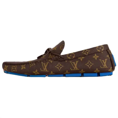 LOUIS VUITTON Driver Leather Casual Shoes Men's Brown