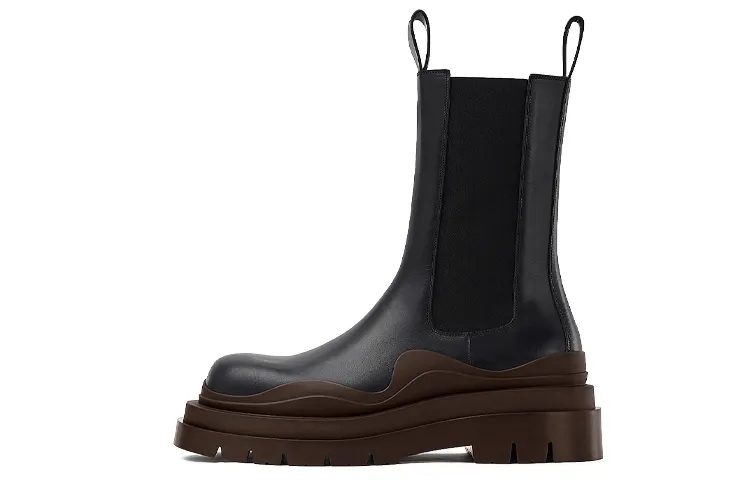 Bottega Veneta Puddle Short Chelsea Boots Men's Black Brown