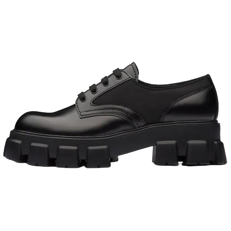 PRADA Prada Monolith Leather Lightweight Comfortable Casual Leather Shoes Men's Black
