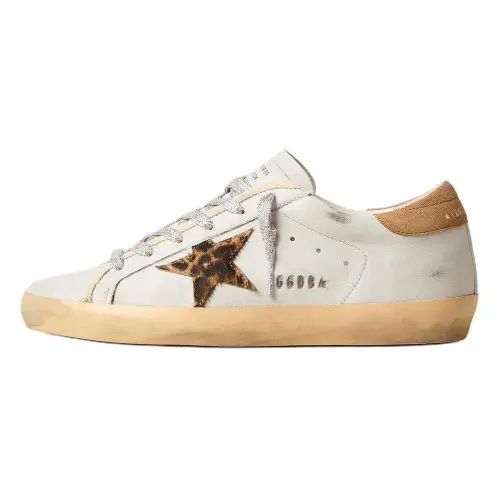 Golden Goose Super Star Leather, Suede Low top Skateboard Shoes Women's Beige