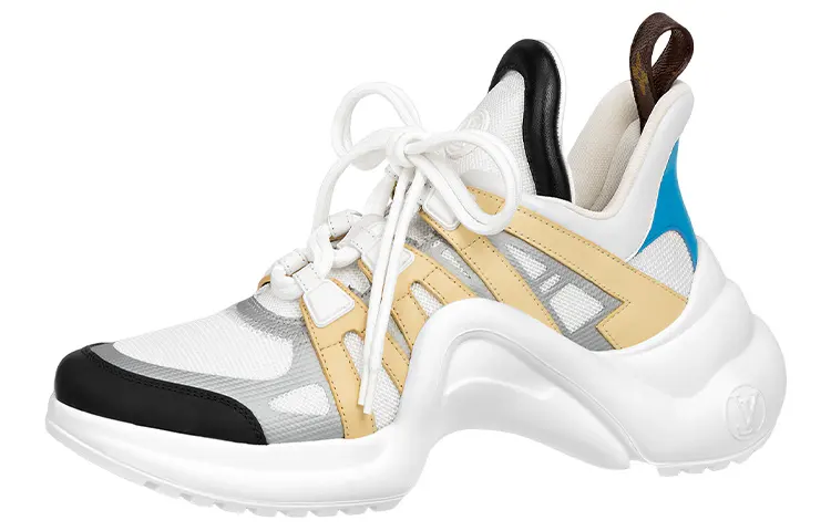 LOUIS VUITTON Archlight Leather Low top Sports Casual Shoes Women's White Yellow
