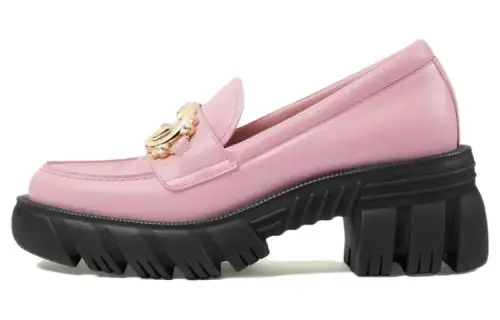 GUCCI Interlocking Patent Leather Platform Shoes Women's Pink
