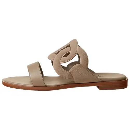 HERMES Lagune Slide Slippers 1cm Women's Sandy Beige