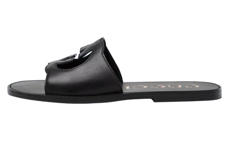 GUCCI Interlocking Slide Slippers Men's Black