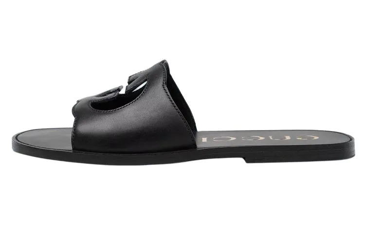 GUCCI Interlocking Slide Slippers Men's Black