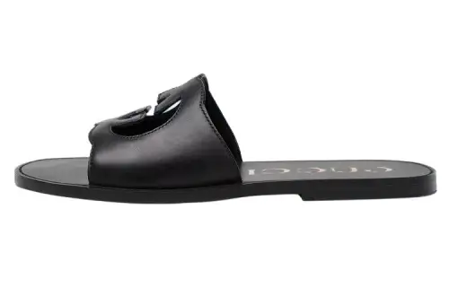 GUCCI Interlocking Slide Slippers Men's Black