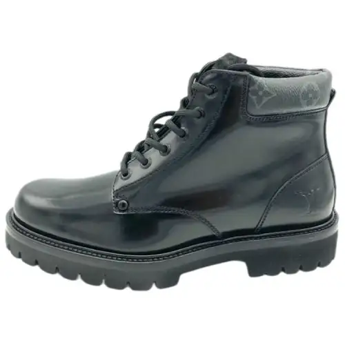 LOUIS VUITTON Oberkampf Ankle Boot Ankle Length Combat Boots Men's Black