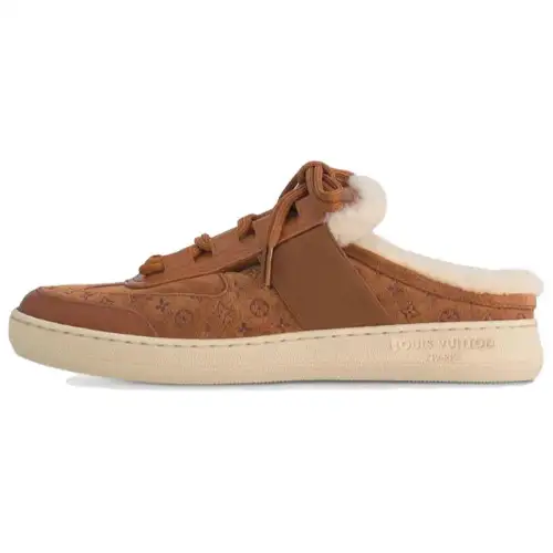 LOUIS VUITTON Lous No Special Function Closed Toe Slippers Women's Tan