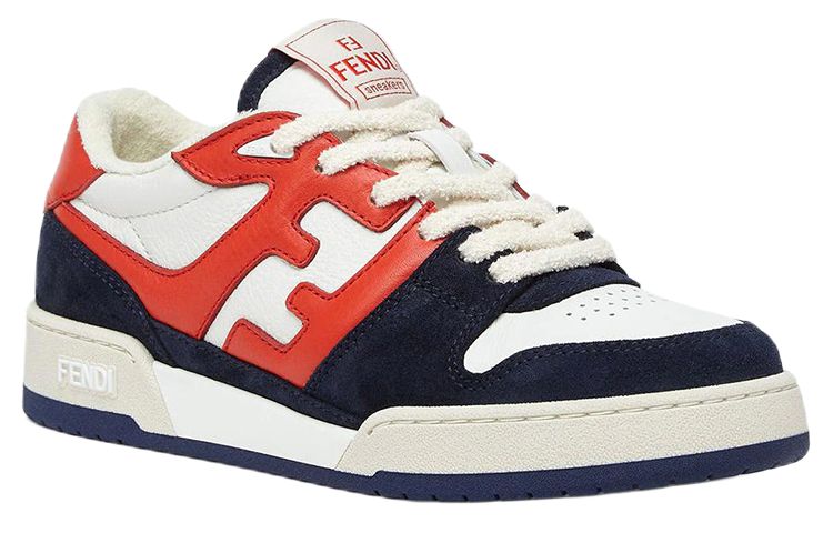 FENDI Match Navy Red Suede Women's