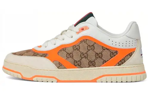 Gucci Re-Web Sneaker 'GG Canvas - Beige Bright Orange'