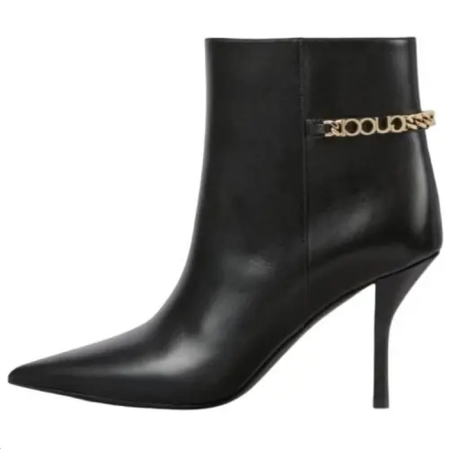 GUCCI Signoria Leather Ankle Boots Women's Black