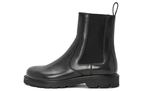 LOEWE Blaze Leather Short Chelsea Boots 3cm Women's Black