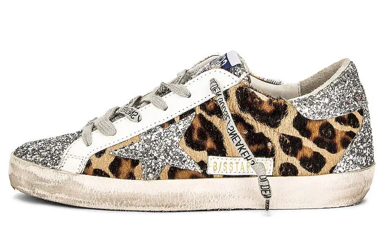 Golden Goose Super Star Skateboard Shoes Women's Low Top Leopard Print