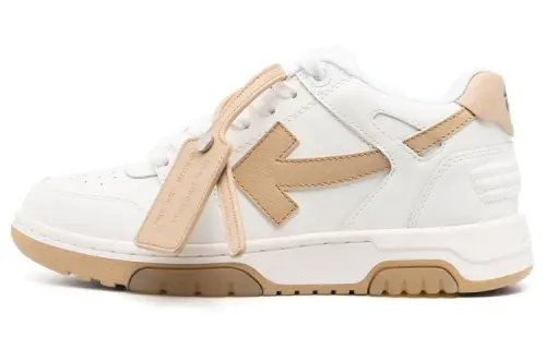 OFF WHITE Out Of Office Calf Leather White Camel Women's