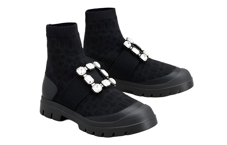 Roger Vivier Crystal-embellished Sock-style Boots