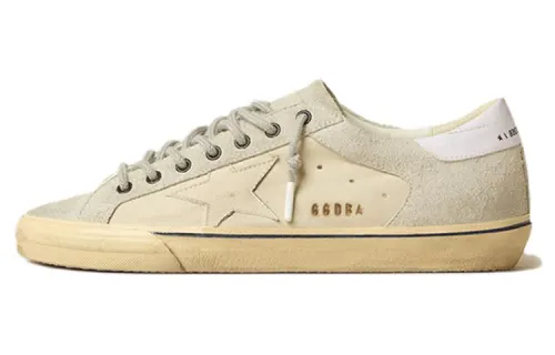 Golden Goose Super Star Cow Leather Low top Skateboard Shoes Men's White