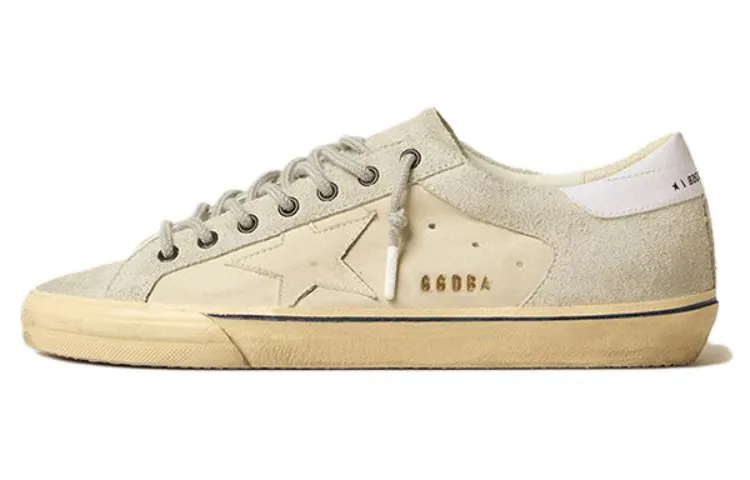 Golden Goose Super Star Cow Leather Low top Skateboard Shoes Men's White